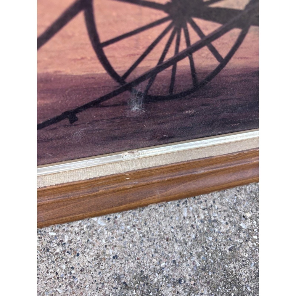 Vintage Paul Detlefsen THE SMITHY Blacksmith 52"x28" Wood Frame Textured Print - Picture 5 of 8